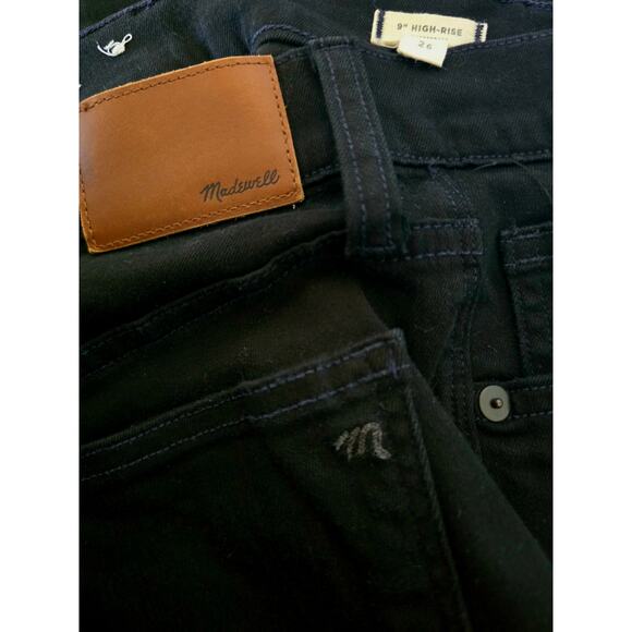 Madewell 9" High Rise Skinny Jeans Black Size 26 | Stretch Denim Classic Fit - Picture 3 of 4